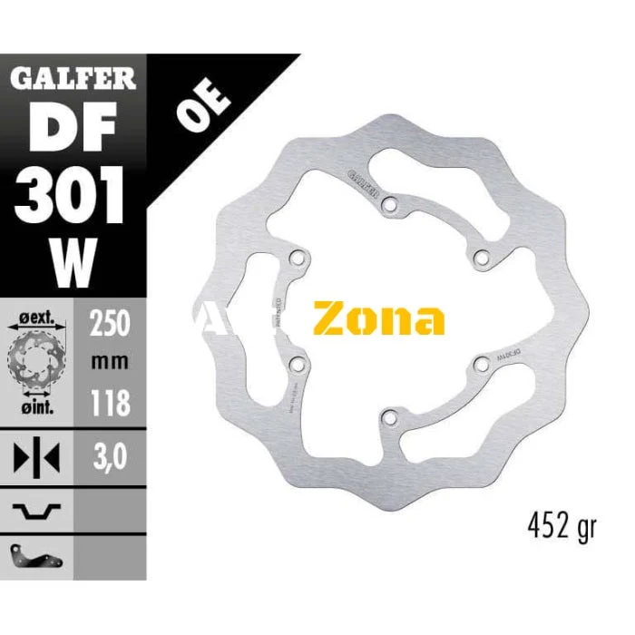 Preden Disc cu spirale Galfer WAVE FIXED 250x3mm DF301W