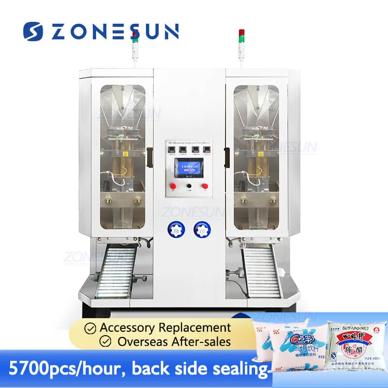 ZONESUN ZS-GJH2 Capete duble automate Bagat cu lapte Plate de apă Mașă de ambalare umpluturii lichide