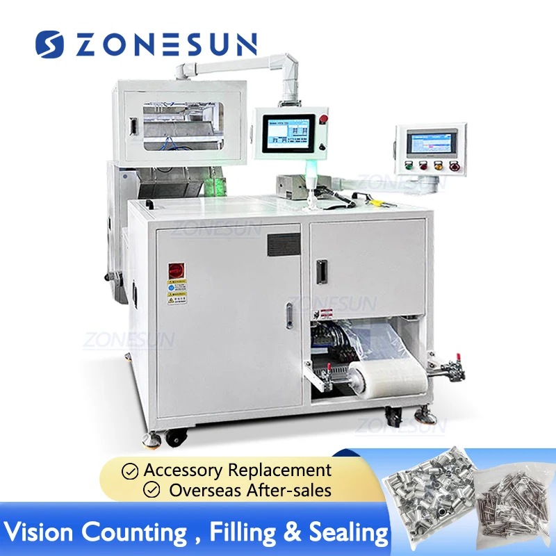 Zonesun ZS-JSP20 Șuruburi automate de mare viteză Nuci hardware CCD Viziune Counting Bagging Machine de ambalare