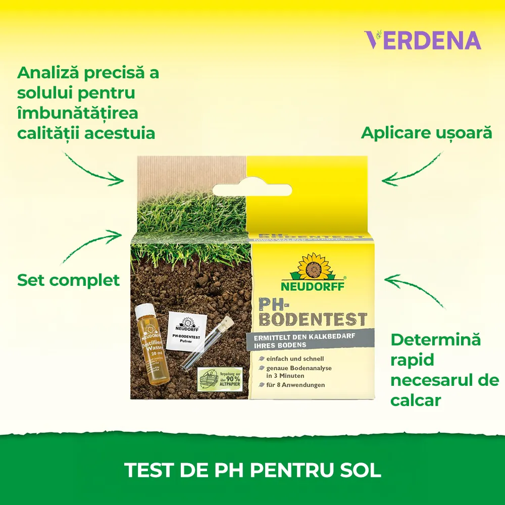 Test de pH pentru Sol, 1 Set, Determinare Rapida si Usoara pH-ului si Necesitatilor de Calcar, NEUDORFF