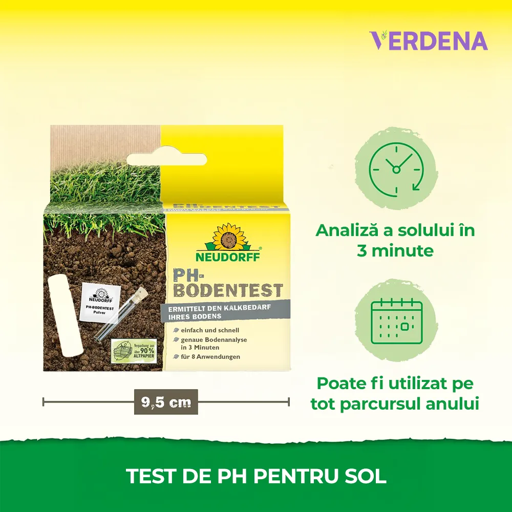 Test de pH pentru Sol, 1 Set, Determinare Rapida si Usoara pH-ului si Necesitatilor de Calcar, NEUDORFF