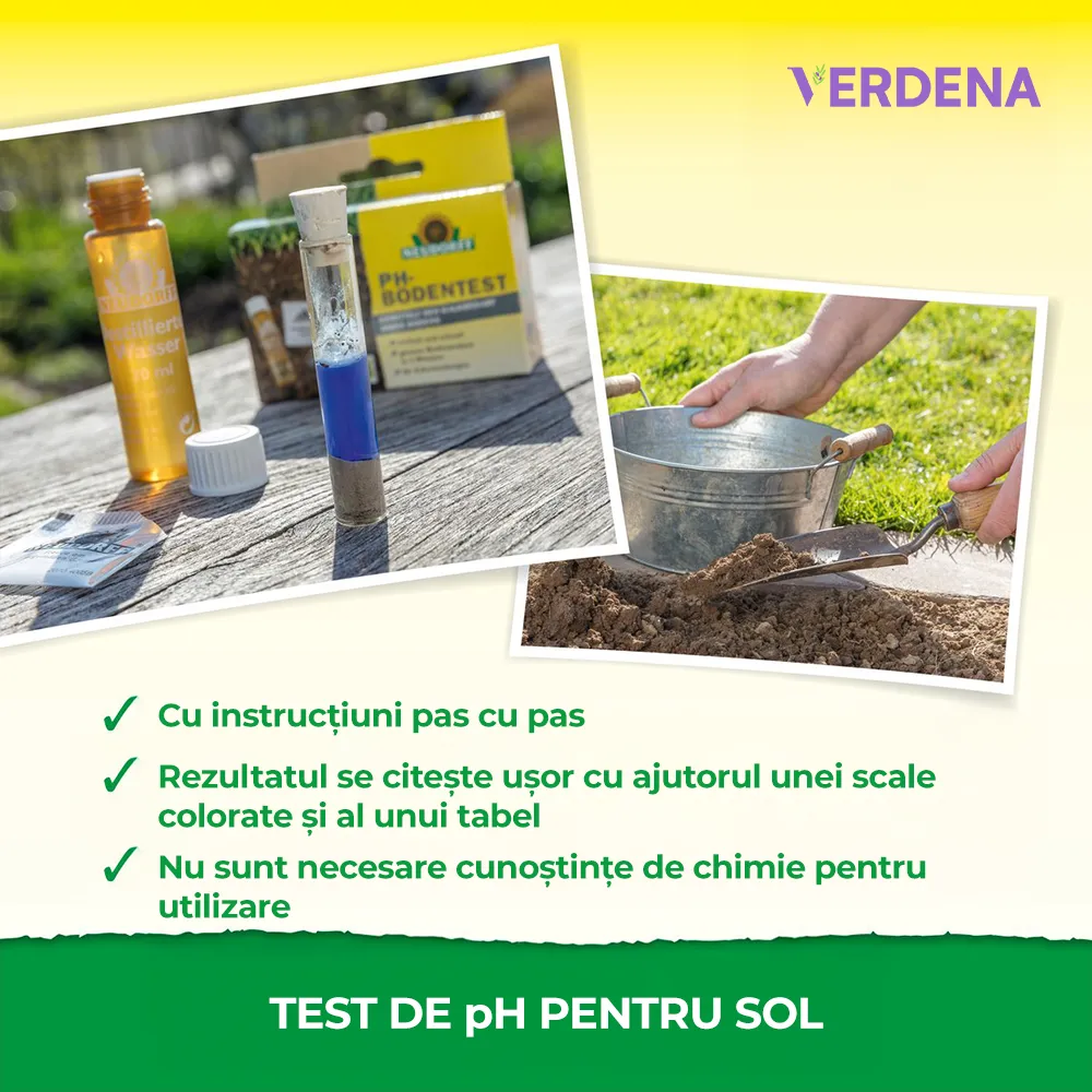 Test de pH pentru Sol, 1 Set, Determinare Rapida si Usoara pH-ului si Necesitatilor de Calcar, NEUDORFF
