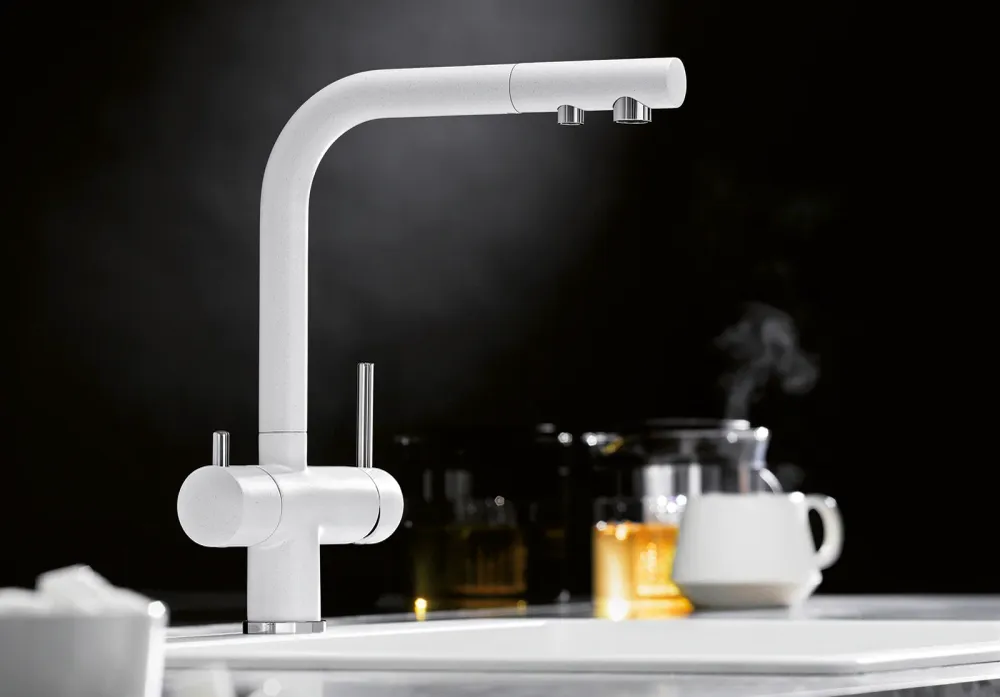 Baterie bucătărie Blanco FONTAS II Filter – satin platinum HD
