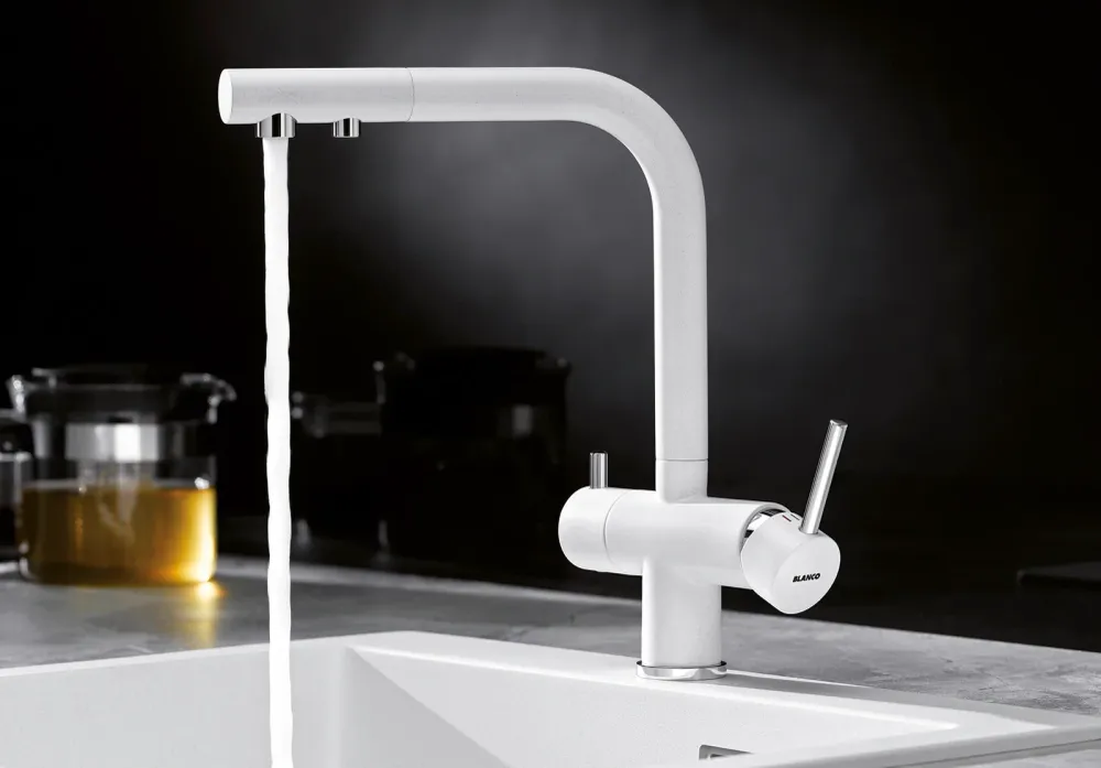 Baterie bucătărie Blanco FONTAS II Filter – satin platinum HD
