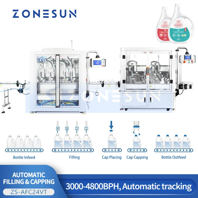 ZONESUN ZS-AFC24VT Automatic Tracking Filling and Capping Machine Household & Cosmetic Product