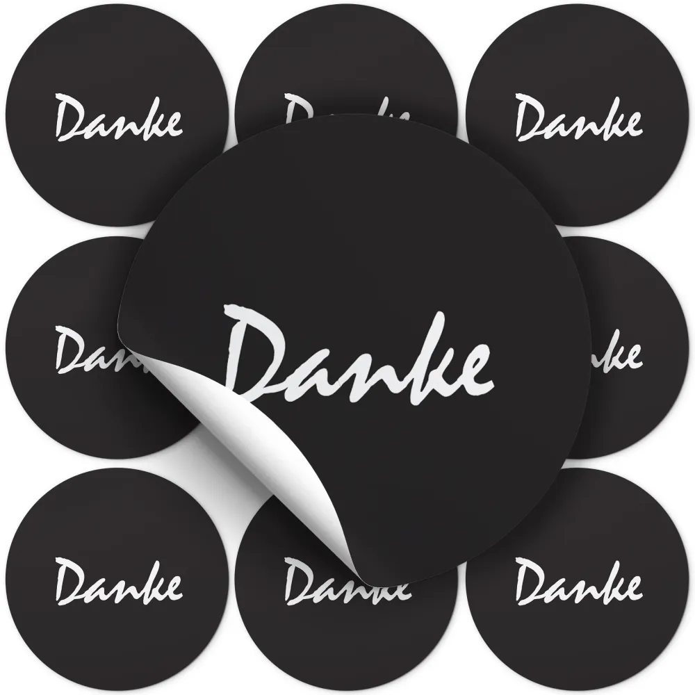 DANKE autocolante decorative negru 10pcs.