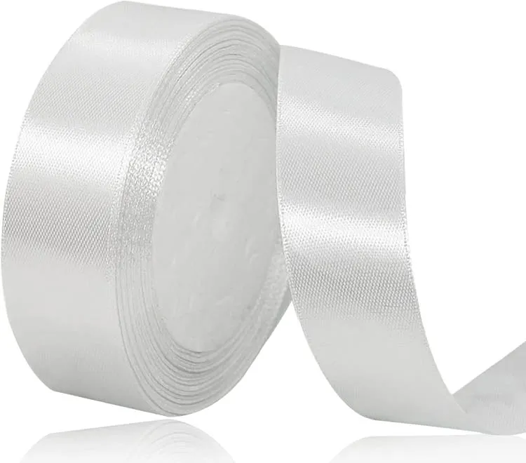 Panglică satin WHITE 6mm
