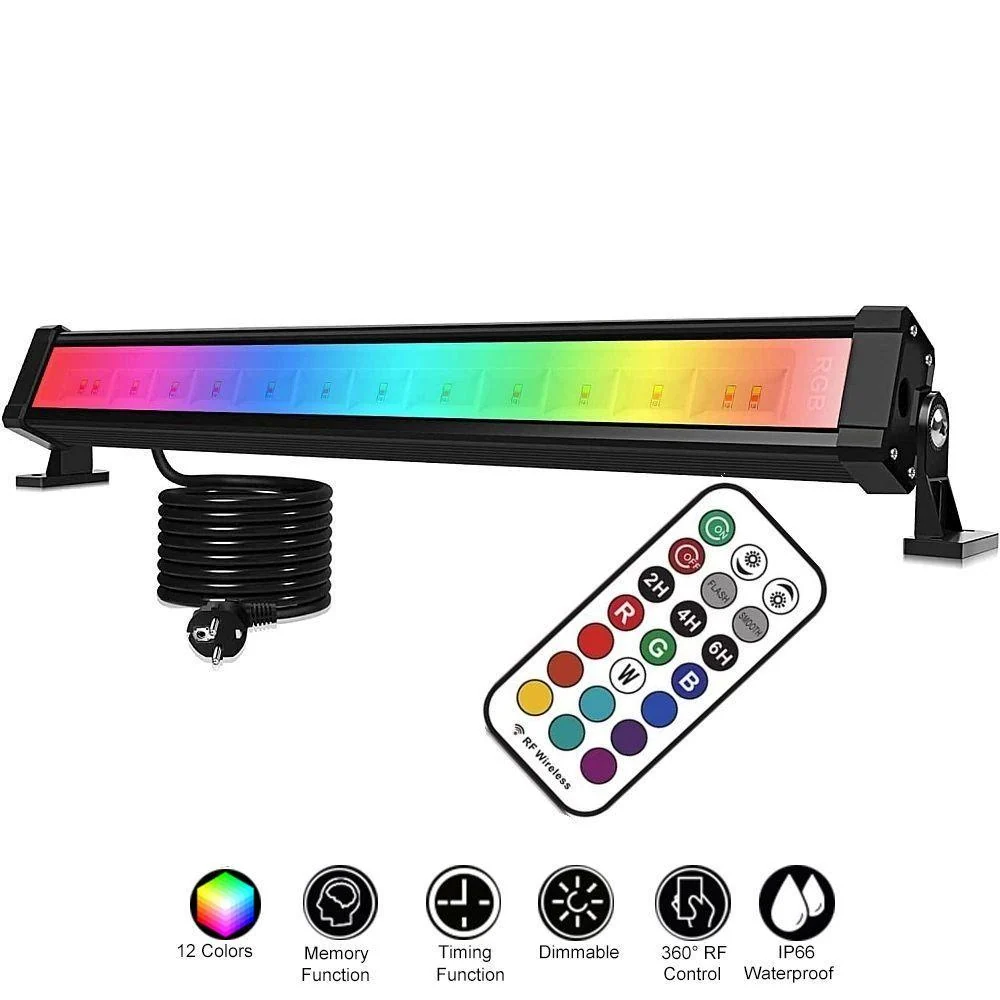 Proiector LED 25W RGB fatada wall washer multicolor cu telecomanda RF