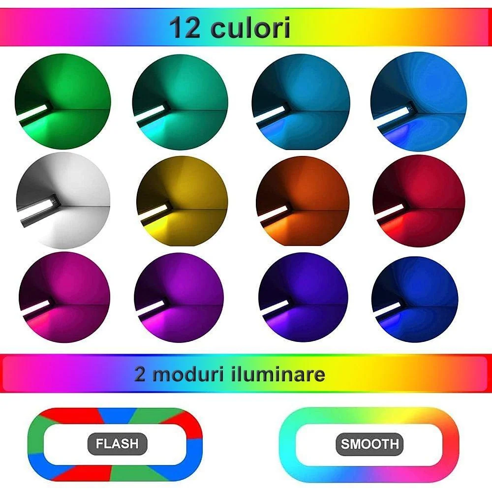 Proiector LED 25W RGB fatada wall washer multicolor cu telecomanda RF