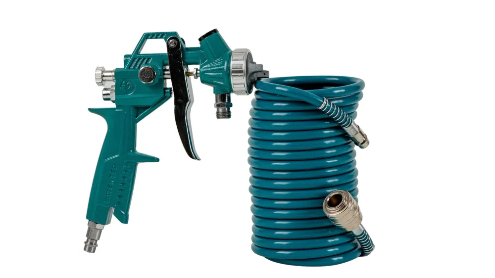 Kit 5 piese TOTAL pentru suflat, umflat, spalat, vopsit si furtun 5m pentru compresor