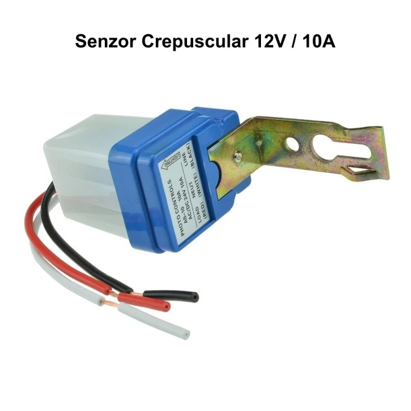Senzor crepuscular 12V, alb/albastru