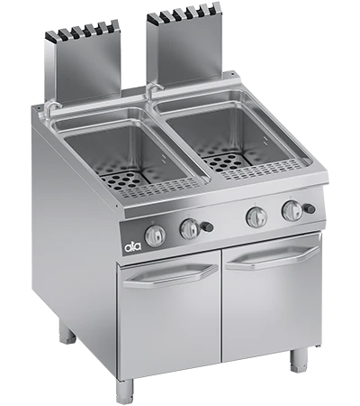 Fierbator paste, bolitor pe gaz cu 2 cuve 2x40 Litri. 28 kW
