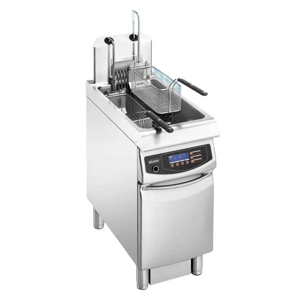 Friteuza electrica programabila, 25 Litri, 2 cosuri cu lift automat, afisaj touch screen, 20 kW