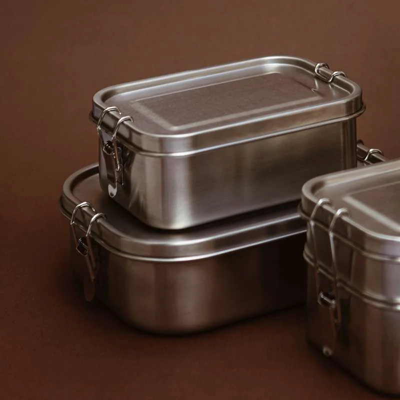 HAPS Nordic Madkasse - Rustfrit Stål m. Rumdeler - Steel