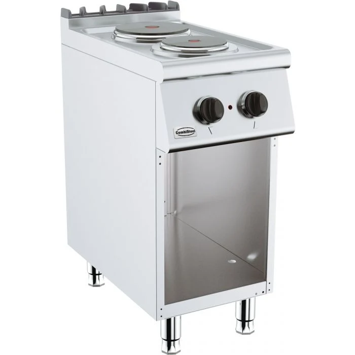 Mașă de gătit electrică cu 2 plite rotunde (ø 180 și 230 mm), bază deschisă, 4,1 kW