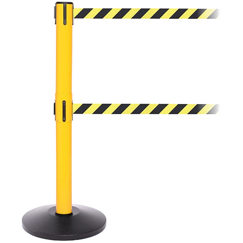 FlexiBarrier Stâlp cu bandă - SafetyPlus Double 3.4m - (2x3.4m bandă)