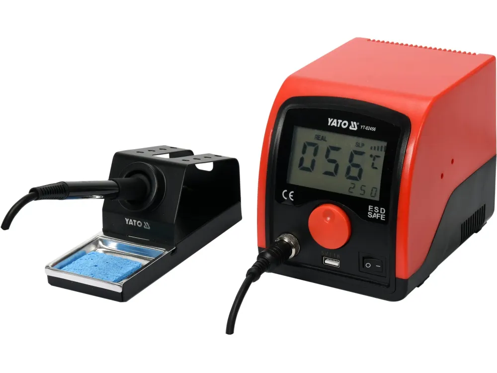Statie de lipit profesionala YATO 75W, afisaj LCD 3.5 inch, ESD Safe