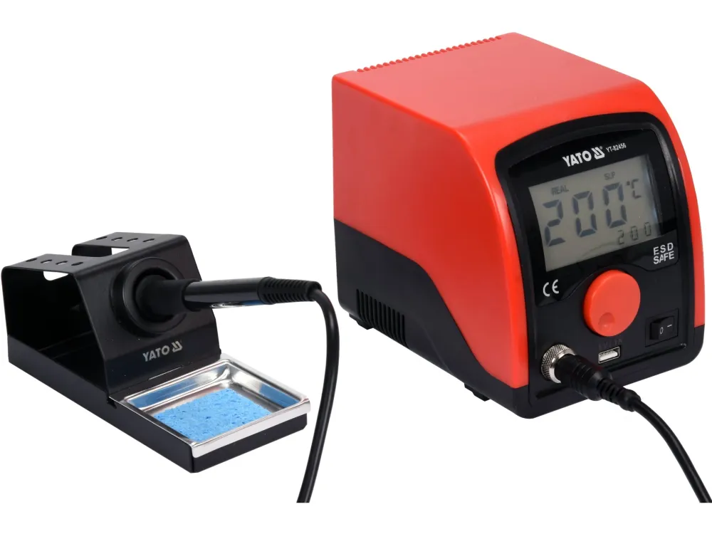 Statie de lipit profesionala YATO 75W, afisaj LCD 3.5 inch, ESD Safe