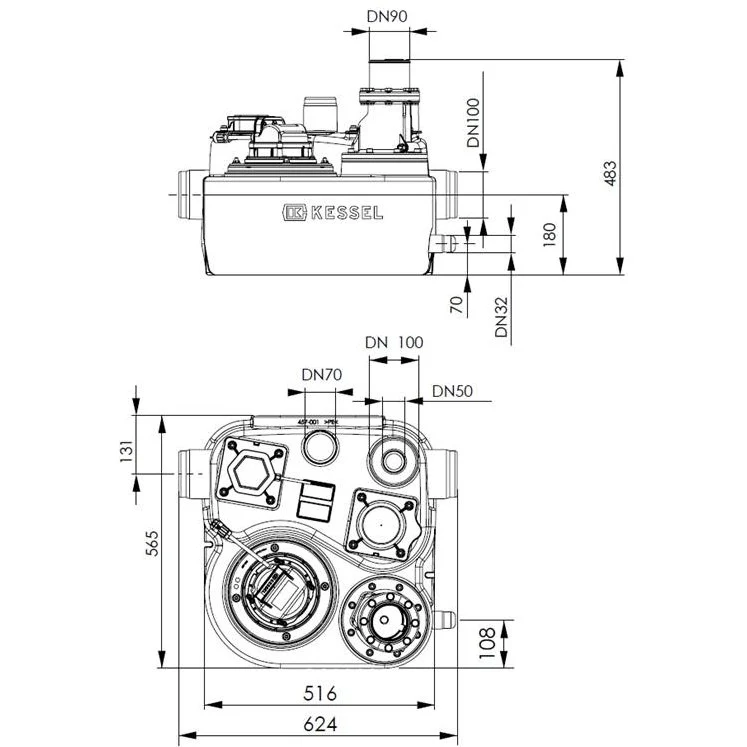 Kessel Aqualift F Basic Statie de ridicare freestanding cu panou de comanda