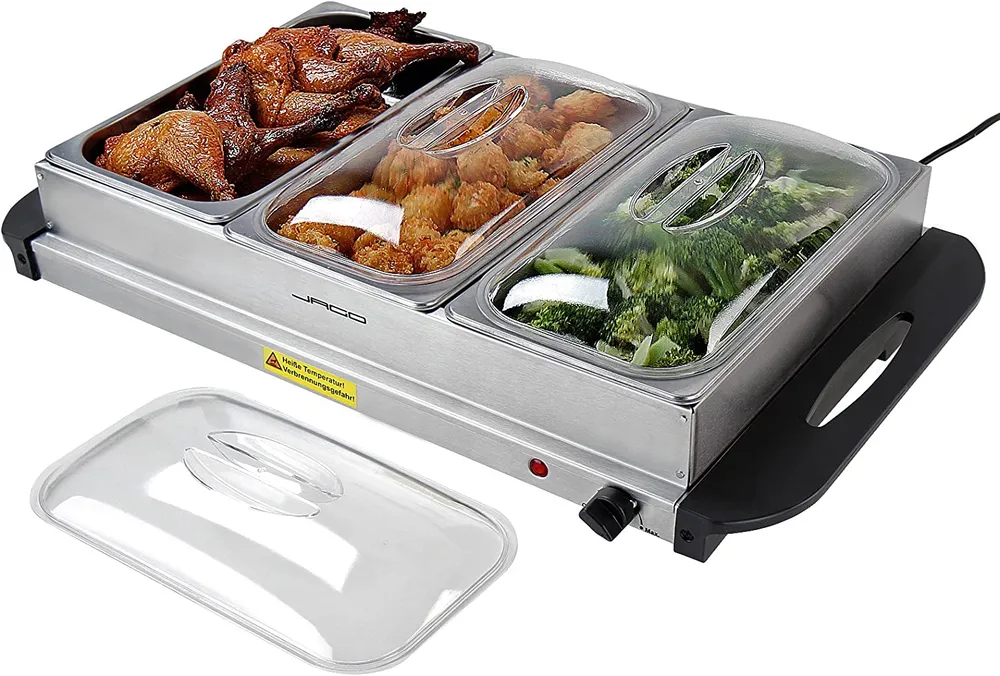 Incalzitor electric -Chafing pentru mancare tip bufet, 3x2.5litri, 300W