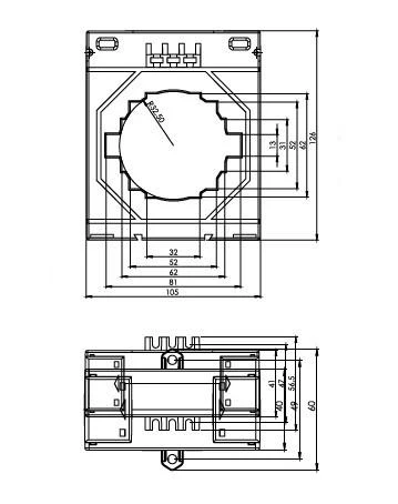 Transformator de curent ONKA - TRANSFORMATOR DE CURENT 1600/5A, 80MM, CLASA 0.5S, 20VA (TK8016005310 / 80011771)