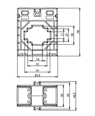Transformator de curent ONKA - TRANSFORMATOR DE CURENT 400/5A, 40MM, CLASA 0.5S, 2.5VA (TK404005303 / 80011766)