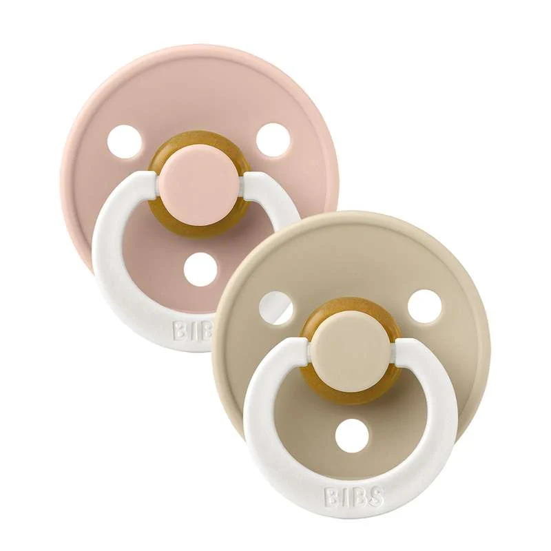 BIBS Suturi Colorate Simetrice - 2-Pachet - măr. 2 - cauciuc pur - GLOW - Blush/Vanilla