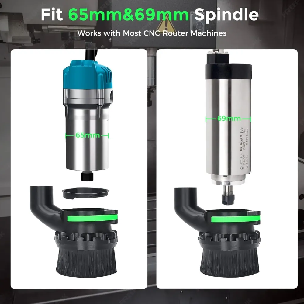 65mm & 69mm Diameter Dust Shoe CNC Router Machine