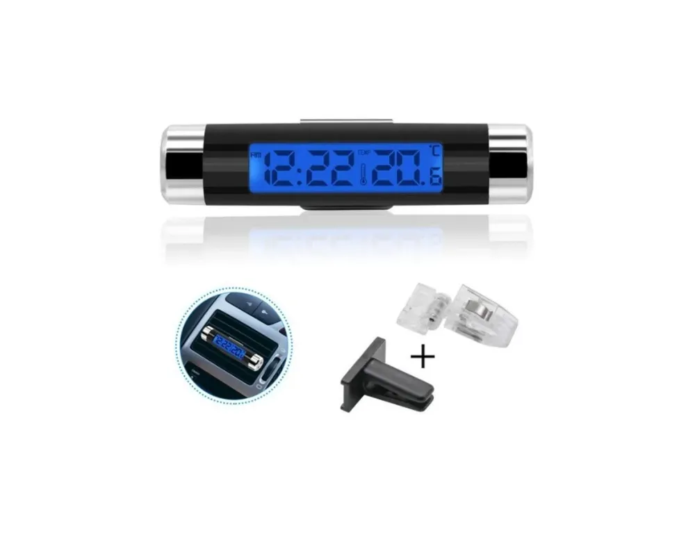 Accesoriu auto cu ceas & termometru afișaj LCD
