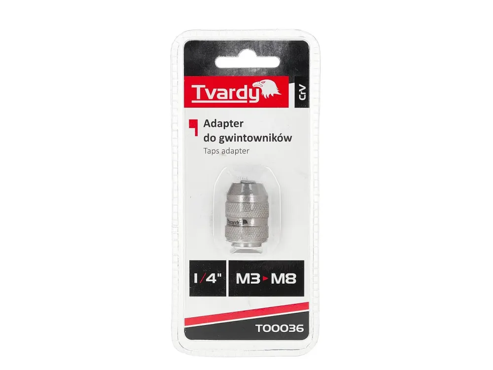 Adaptor pentru tarozi, 1 / 4", M3-M8, Cr-V, Tvardy T00036