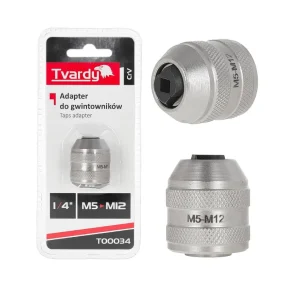 Adaptor pentru tarozi, 1 / 4", M5-M12, Cr-V, Tvardy T00034