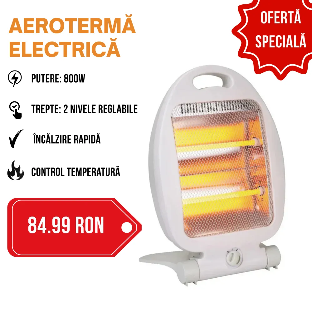 Aerotermă Electrică Prime Heim 800W cu Quartz