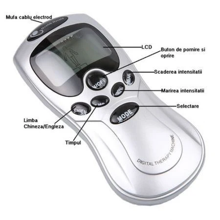 Aparat de masaj cu electrostimulare cu 2 electrozi