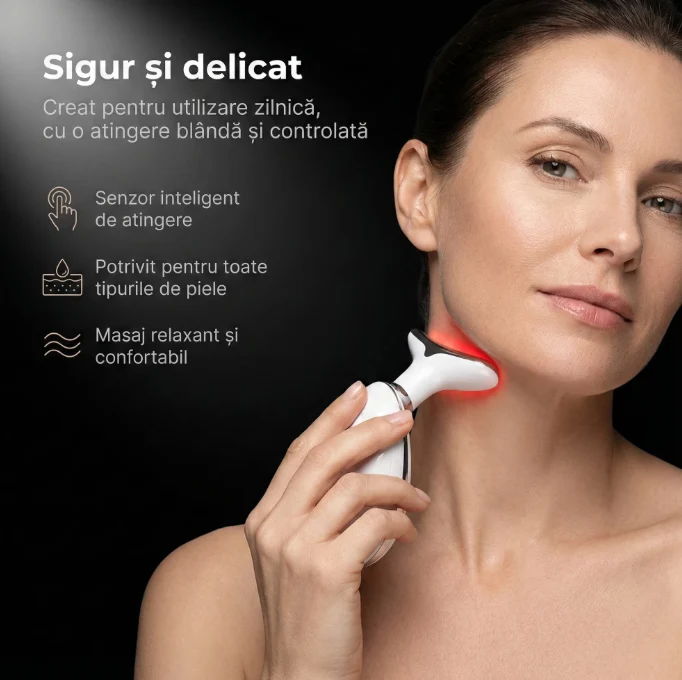 Aparat masaj facial antirid alb
