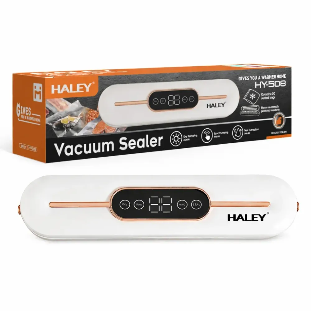 Aparat de Vidat HALEY HY-508 – Vacuum Sealer Electric cu Mod Uscat/Umed, 90W