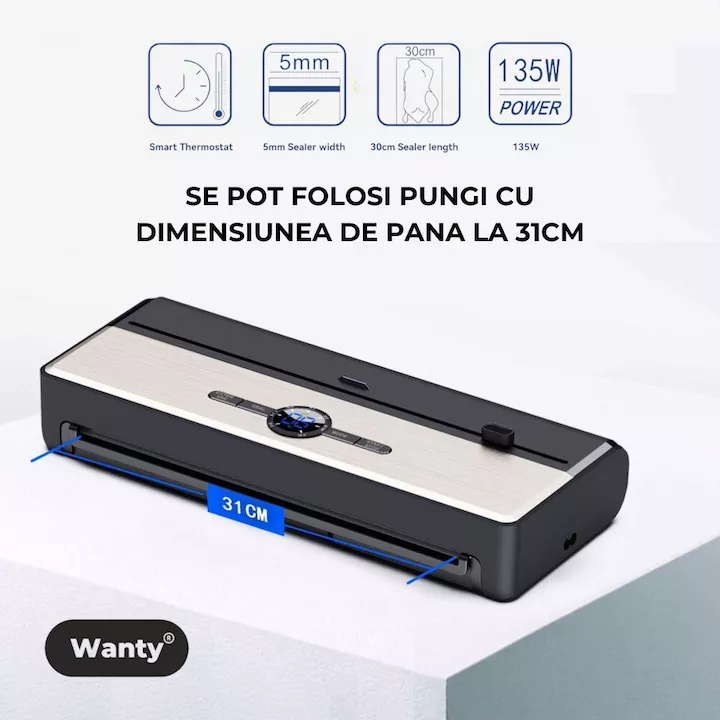 Aparat de Vidat si Sigilat Pro - Vacum Multifunctional, Putere Vidare Reglabila