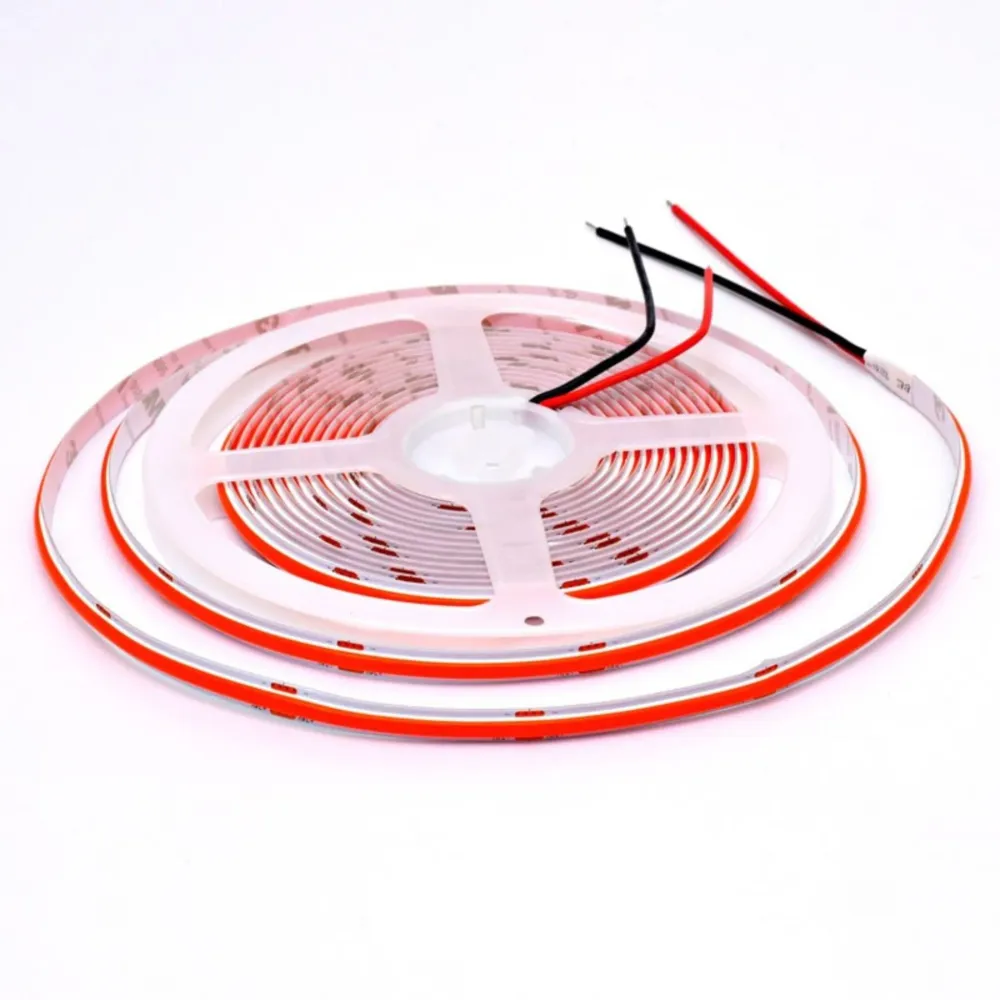 Banda LED COB 24V 8mm 320 LED/m Rosu 5m