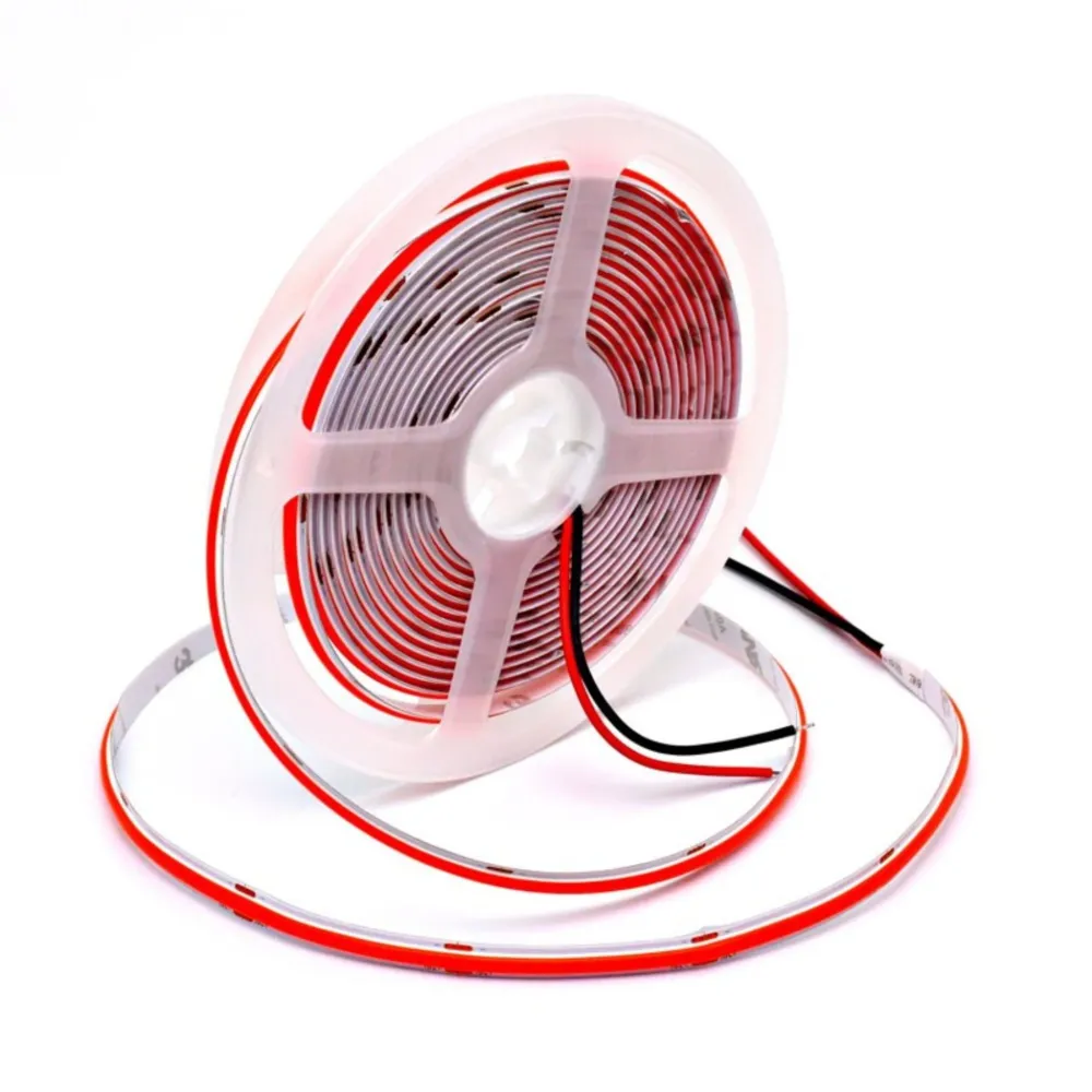 Banda LED COB 24V 8mm 320 LED/m Rosu 5m