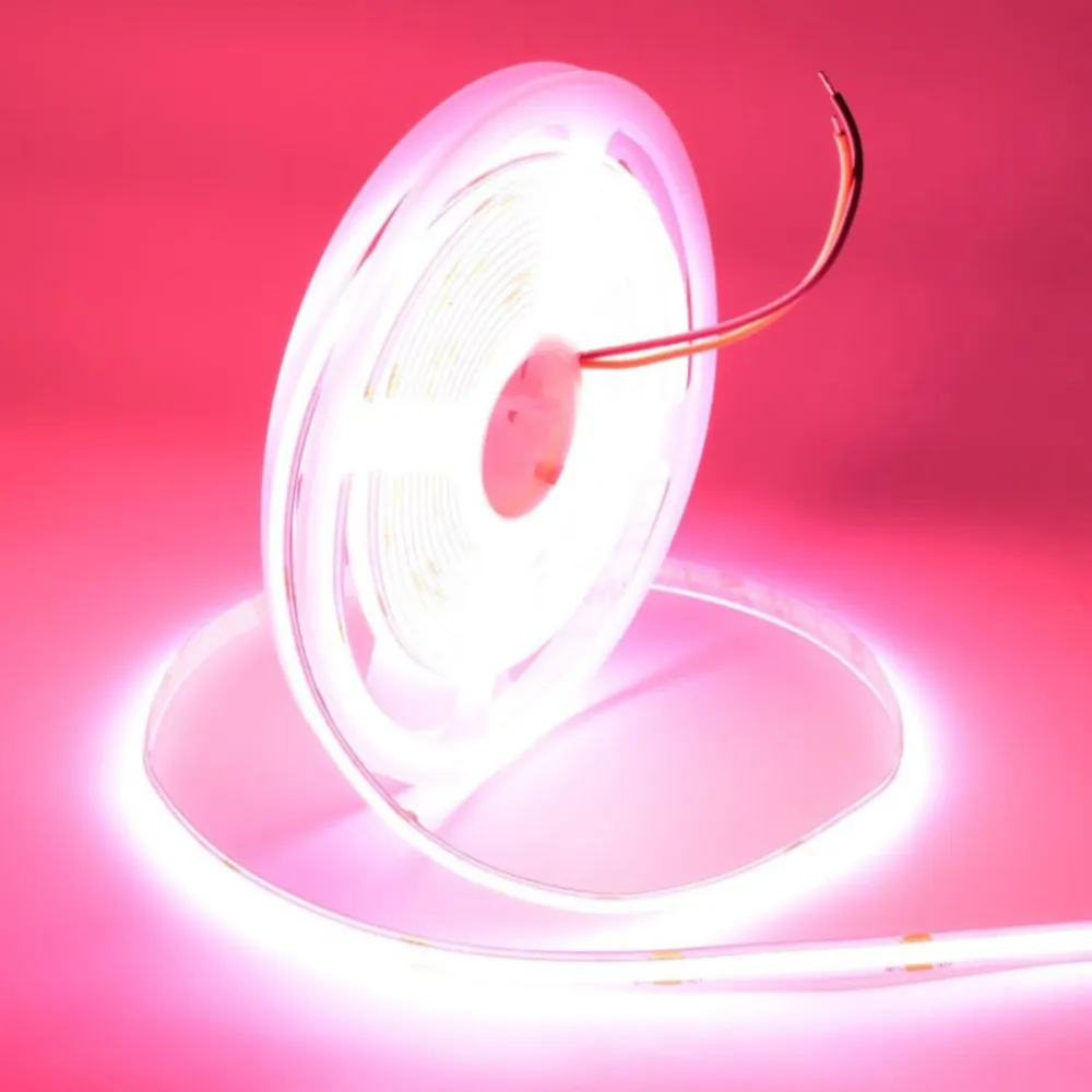 Banda LED COB 24V 8mm 320 LED/m Roz 5m