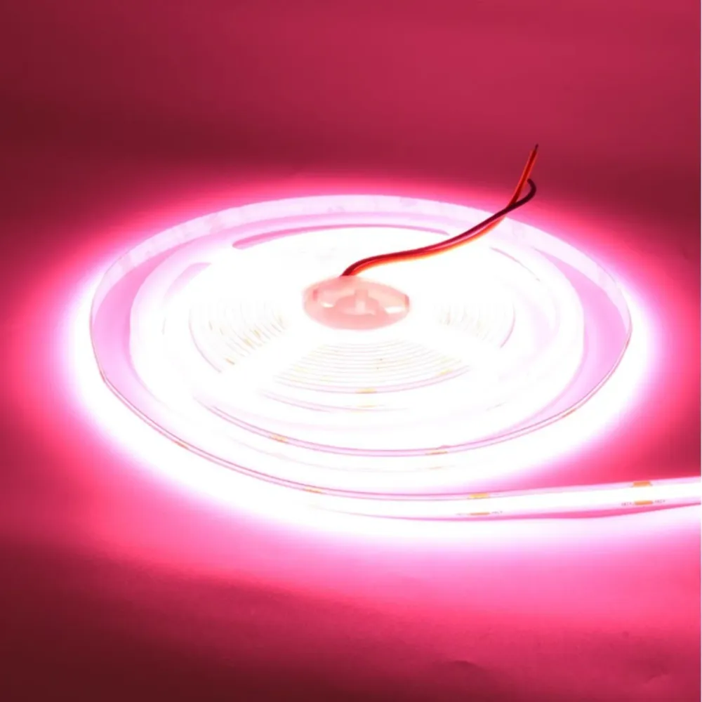 Banda LED COB 24V 8mm 320 LED/m Roz 5m