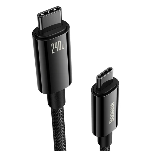 Baseus CAWJ040101 Cablu USB-C 240W 480Mb/s 2m negru și gri
