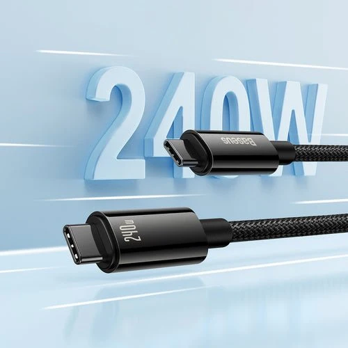 Baseus CAWJ040101 Cablu USB-C 240W 480Mb/s 2m negru și gri
