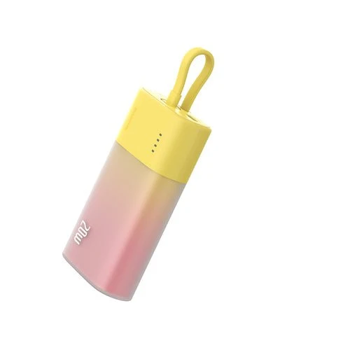 Baseus Popsicle 5200 mAh 20 W, cablu Lightning + USB-C - Galben-Roz
