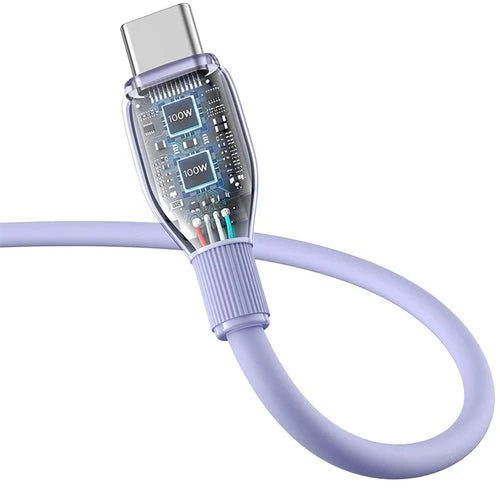 Baseus Pudding 100W USB-C - Cablu USB-C 2m - Violet