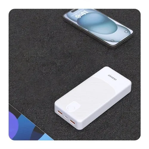 Baterie Dudao K10Pro 2.4A 20000mAh, 2 porturi USB- - albă.