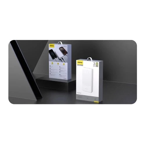 Baterie Dudao K10Pro 2.4A 20000mAh, 2 porturi USB- - albă.