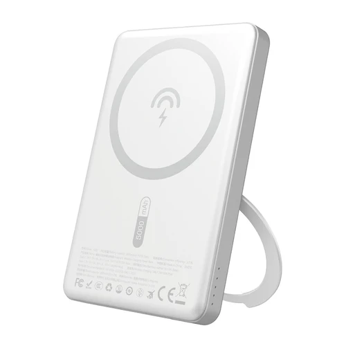Baterie Dudao K28S 20W PD 5000mAh MagSafe + suport - Argintiu