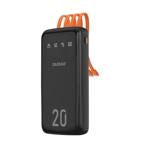 Baterie externă Dudao 20000 mAh, 3 cabluri USB-C/micro USB/Lightning