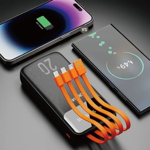 Baterie externă Dudao 20000 mAh, 3 cabluri USB-C/micro USB/Lightning