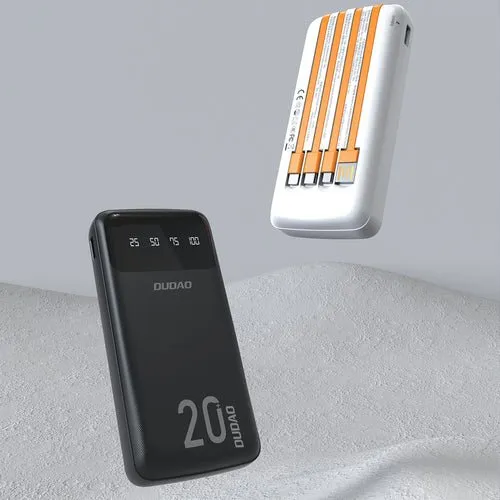 Baterie externă Dudao 20000 mAh, 3 cabluri USB-C/micro USB/Lightning